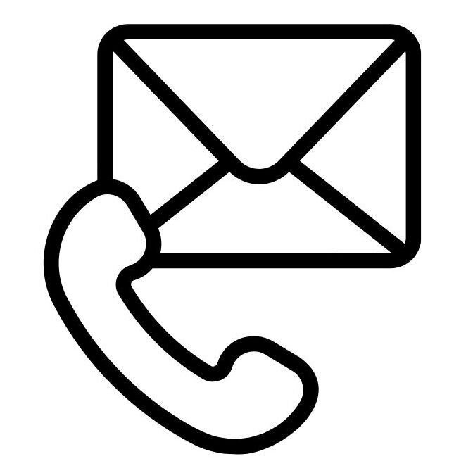 Eine Zeichnung eines Telefonhörers und eines Briefes